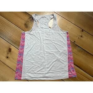 Vineyard Vines Women's Performance Tank top. White. Racerback.Pink details. sz.L